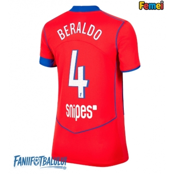 Paris Saint-Germain Lucas Beraldo #4 Tricou Fotbal Replică 2025-26 Femei Treilea